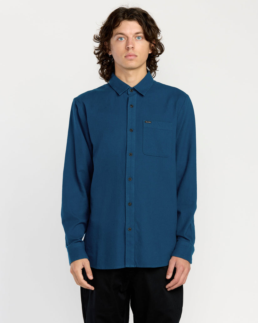 Caden Solid Shirt - Cosmic Blue