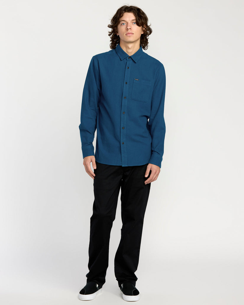 Caden Solid Shirt - Cosmic Blue