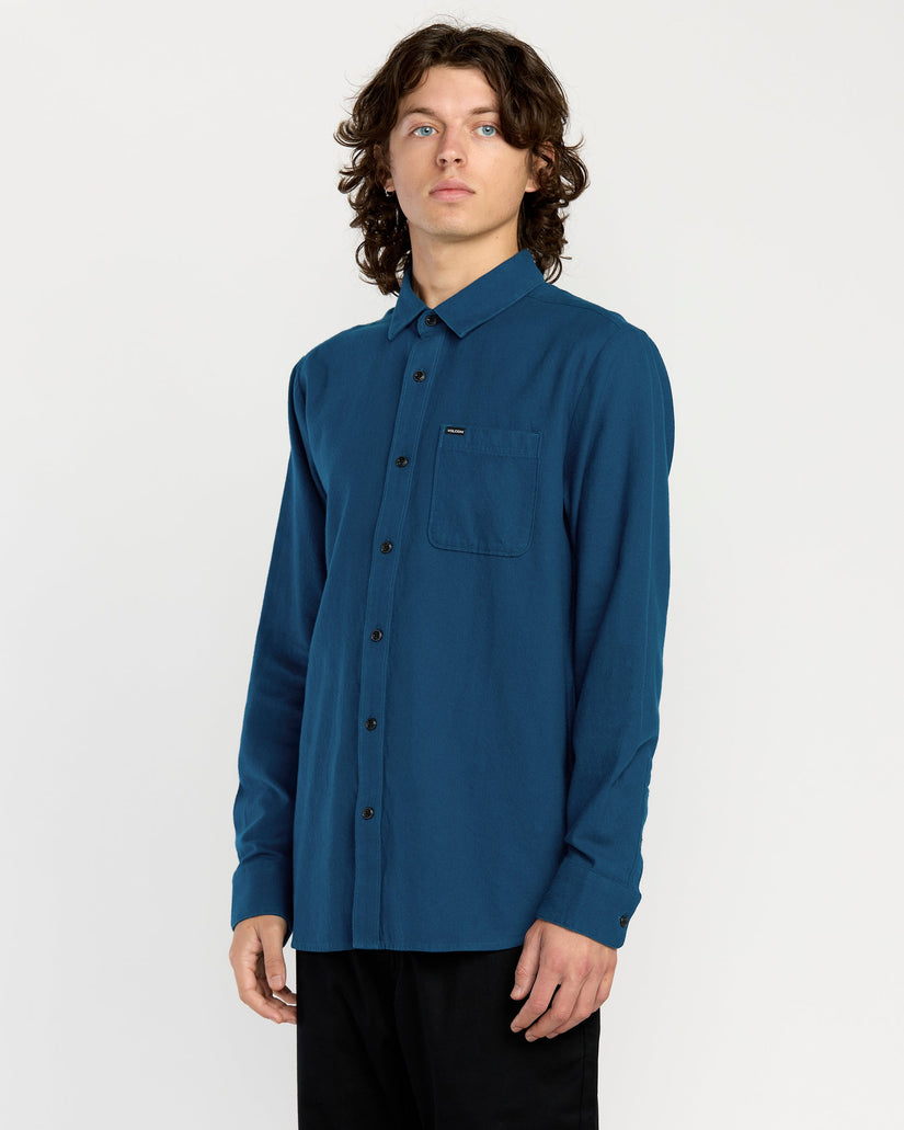 Caden Solid Shirt - Cosmic Blue