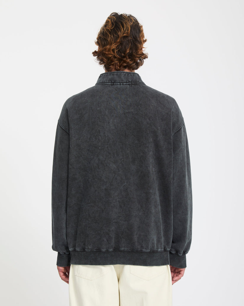 Single Stone Quarter Zip Sweatshirt - Light Acid Black
