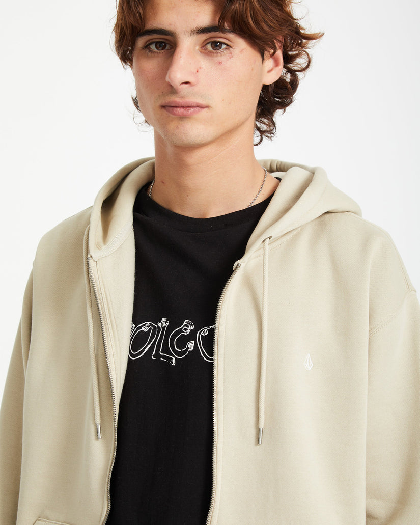 Sudadera con capucha y cremallera Single Stone - LIGHT KHAKI