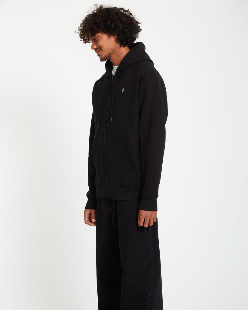 Single Stone Zip Hoodie - Black