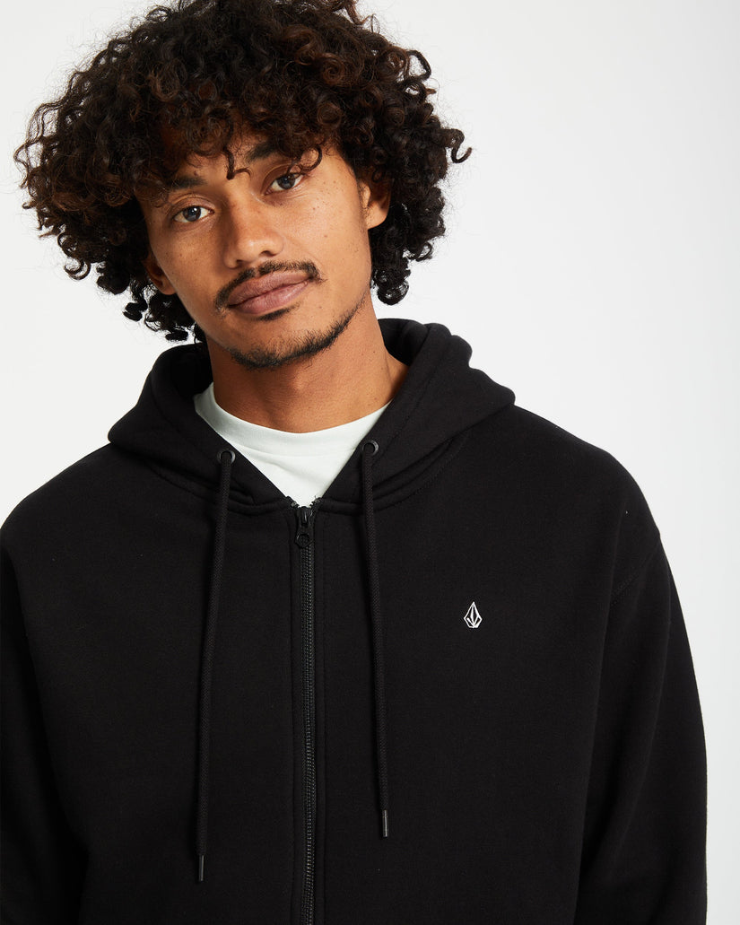 Single Stone Zip Hoodie - Black