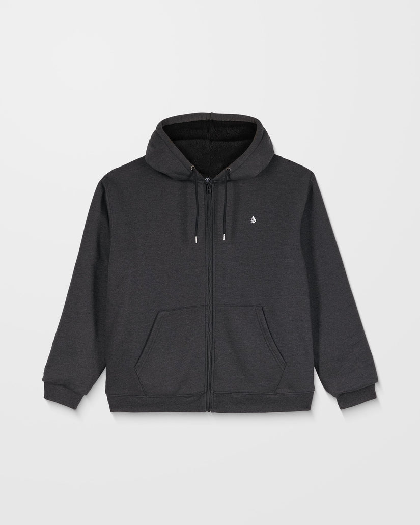 Single Stone Lined Zip Hoodie - Heather Black