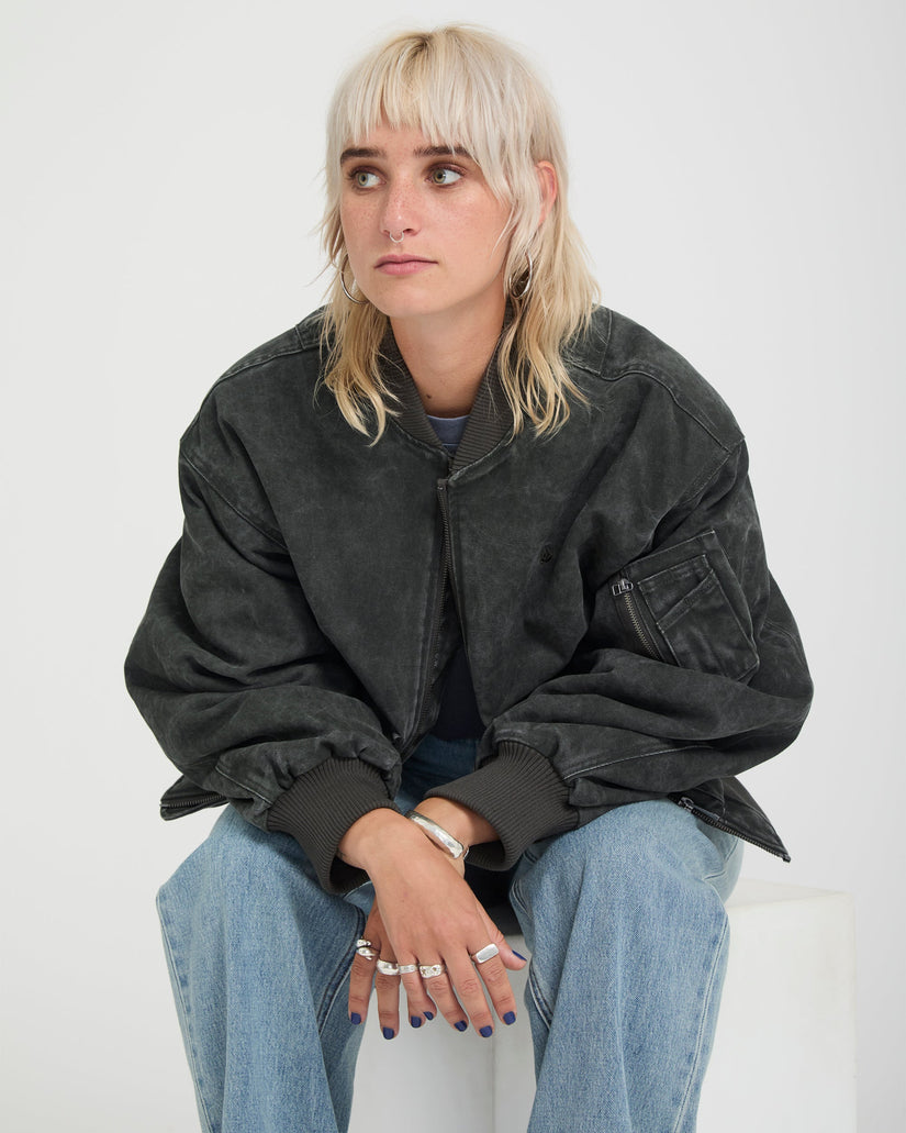 Workestra Bomber Jacket - Rinsed Black