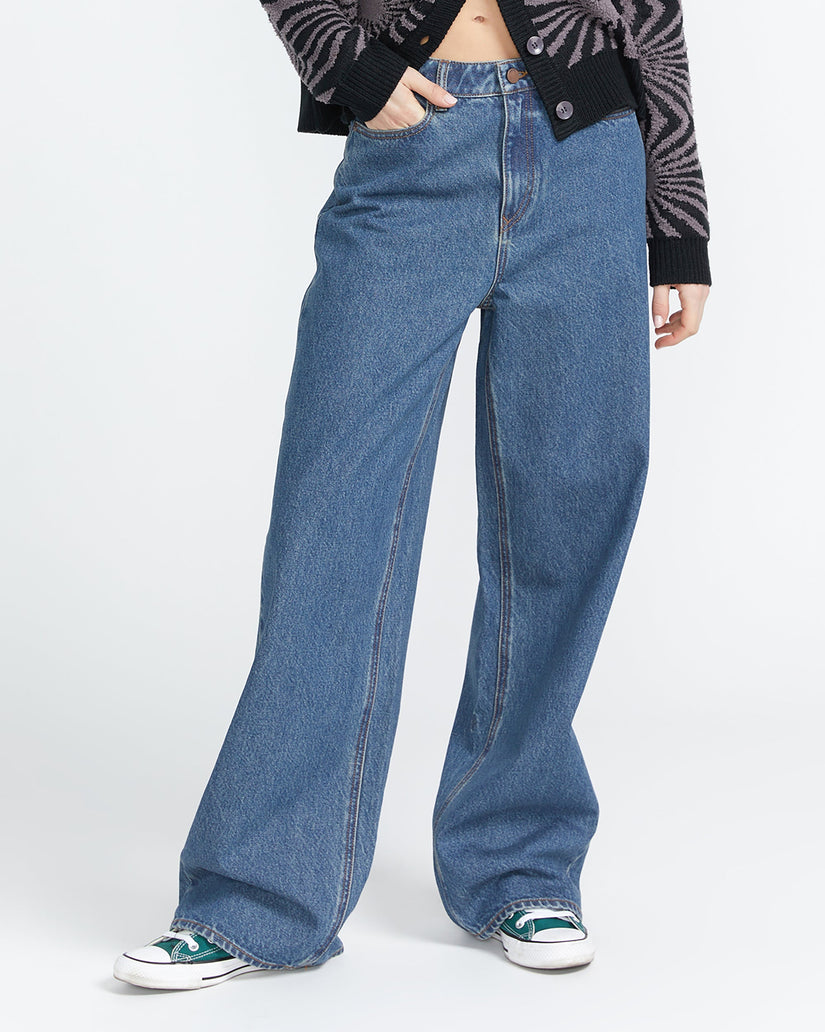 Stoned High Rise Jeans - Indigo Ridge Wash