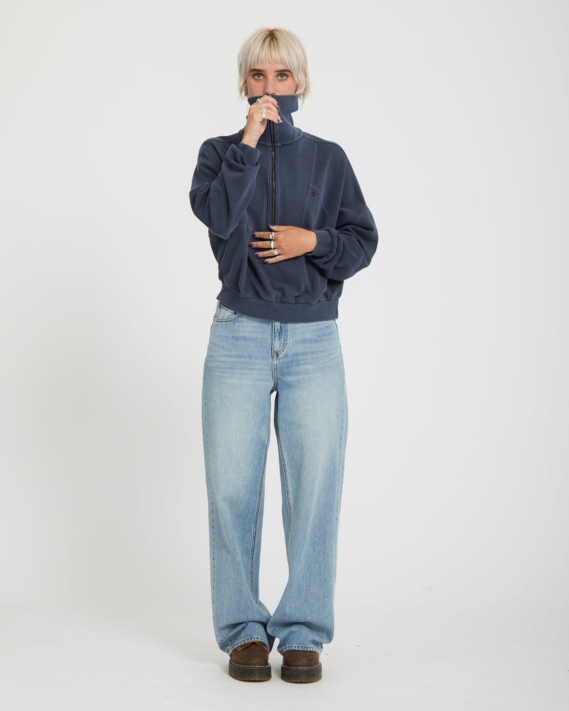 Reetrocity Quarter Zip Sweatshirt - Storm Blue