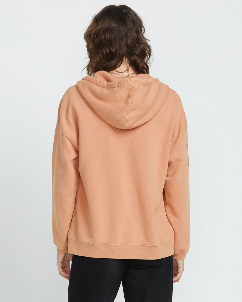 Sudadera con capucha Stone Art Up Zip - SAND BROWN