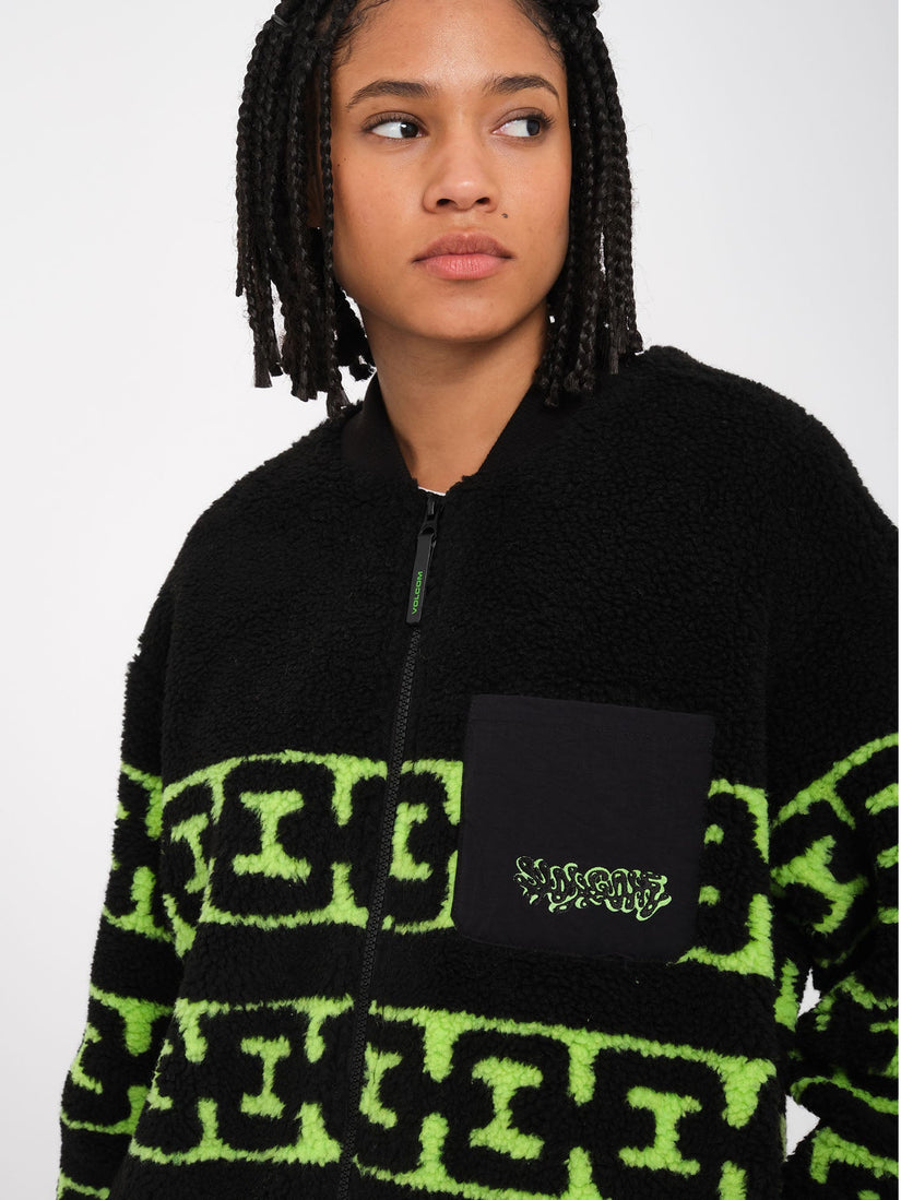 Sudadera Zephyr Sherpa Zip - Black