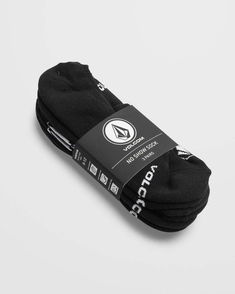 Calcetines Stones No Show Socks (Pack de 3) - BLACK