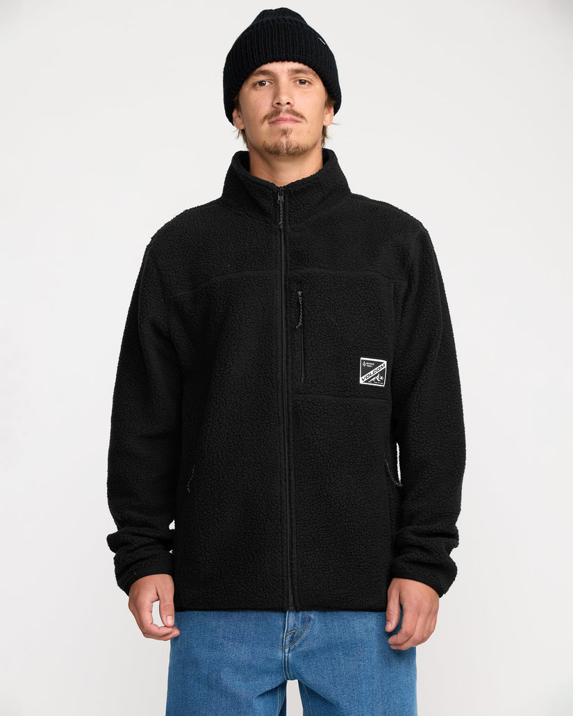 Chaqueta Sherpa con cremallera Nelson - Black