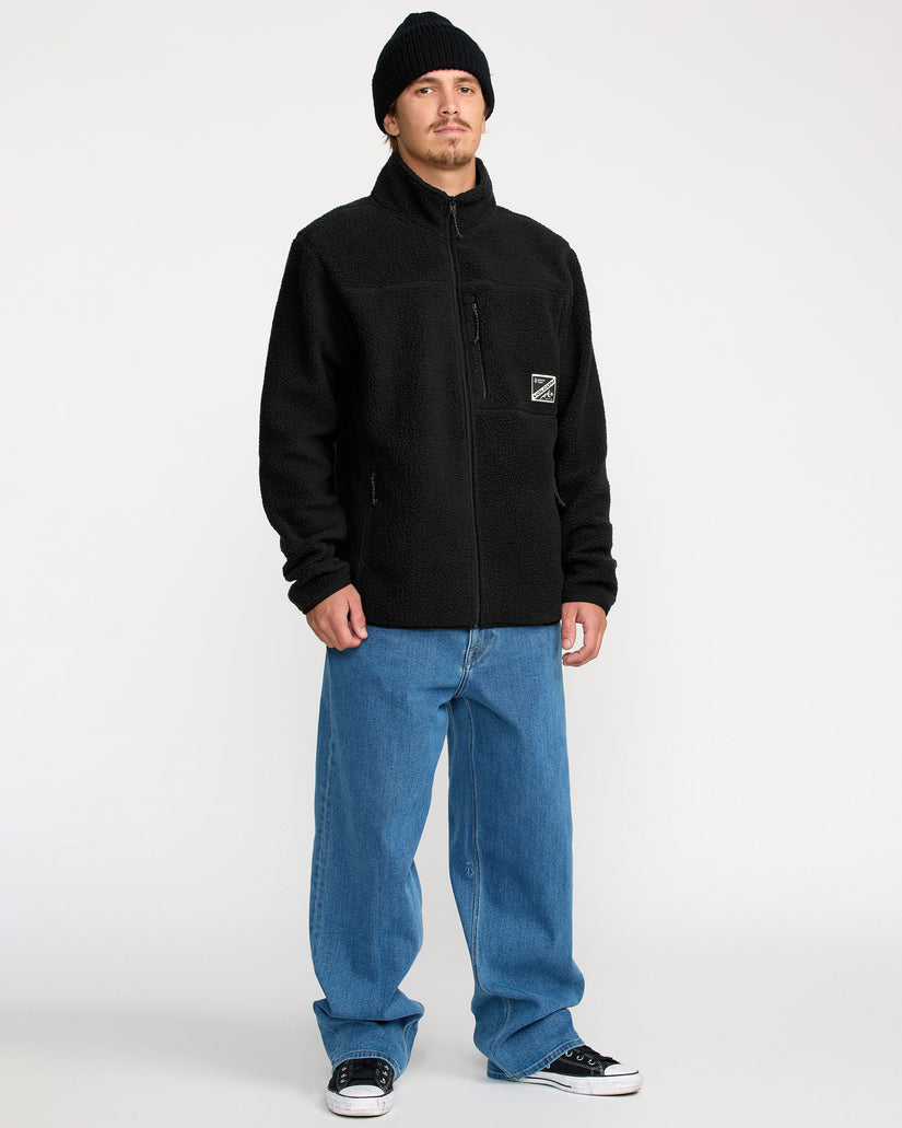Chaqueta Sherpa con cremallera Nelson - Black