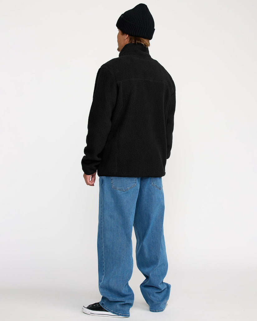 Chaqueta Sherpa con cremallera Nelson - Black