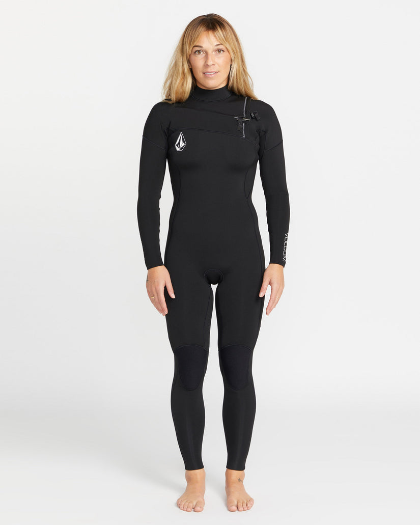 Traje de neopreno con cremallera en el pecho 3/2Mm - BLACK
