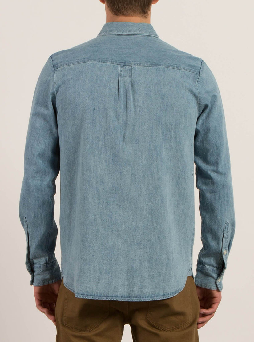 Crowley Long Sleeve Shirt - Washed Blue