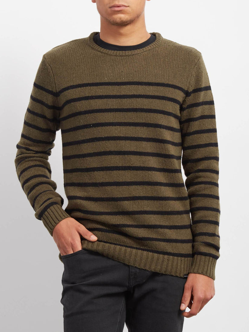 Edmonder Striped Pullover - Military