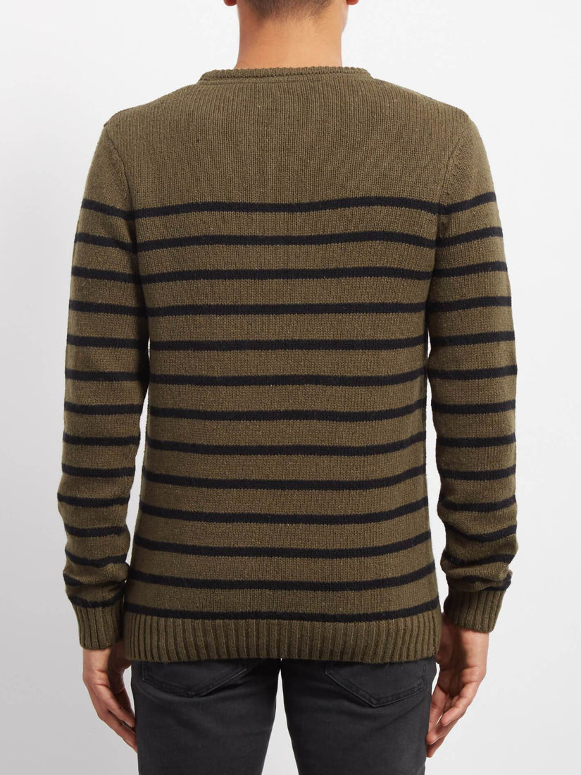 Edmonder Striped Pullover - Military