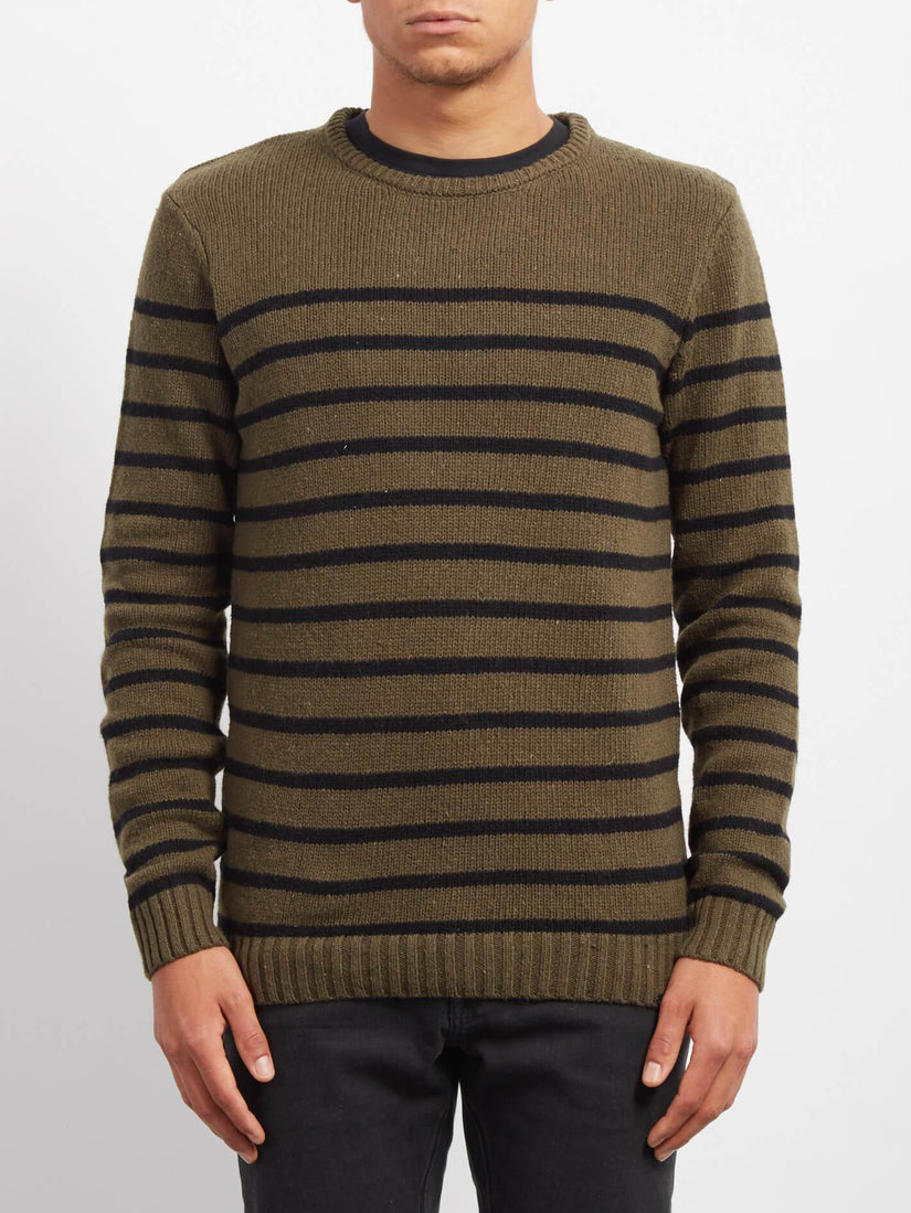 Edmonder Striped Pullover - Military