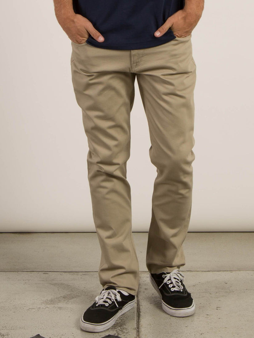 Vorta 5 Pocket Slub Slim Fit Jeans - Khaki