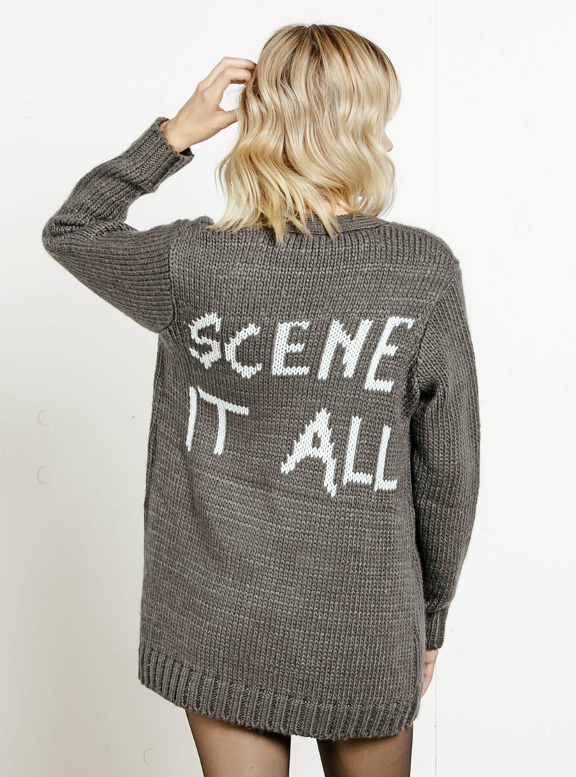 Seen Too Much Cardigan - Charcoal Grey