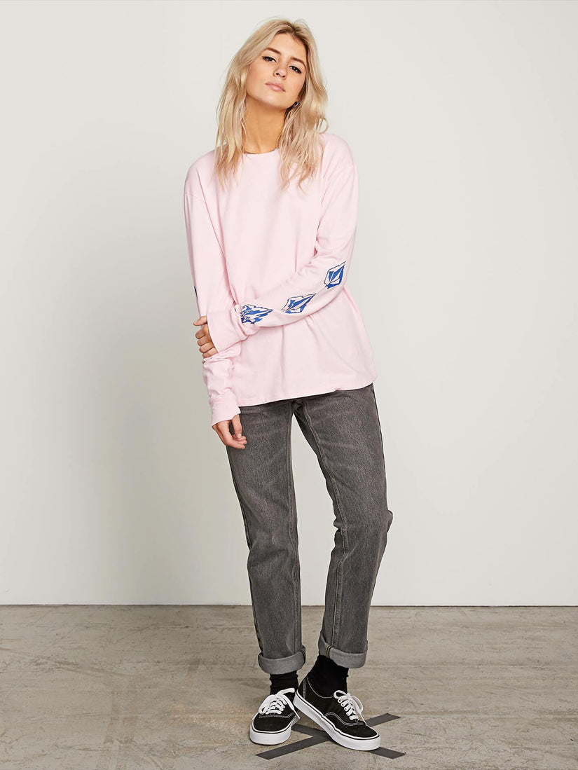 Arm Me Brat Long Sleeve Tee - Faded Pink