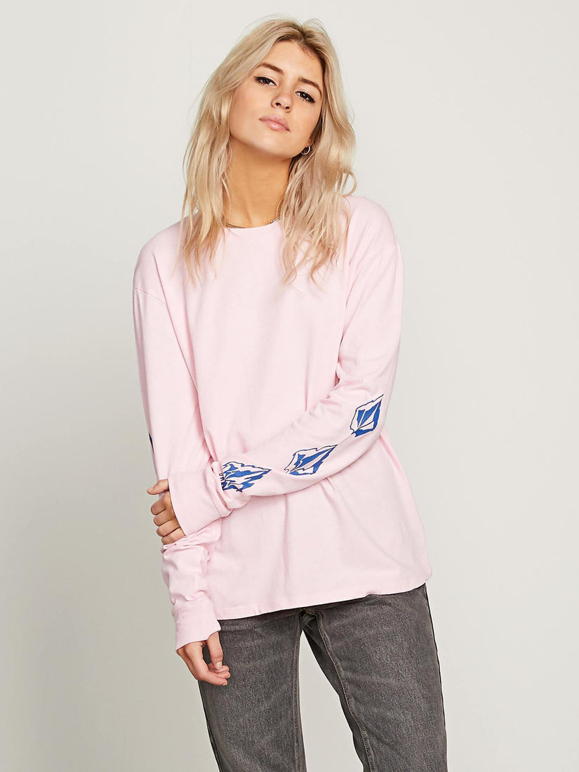 Arm Me Brat Long Sleeve Tee - Faded Pink